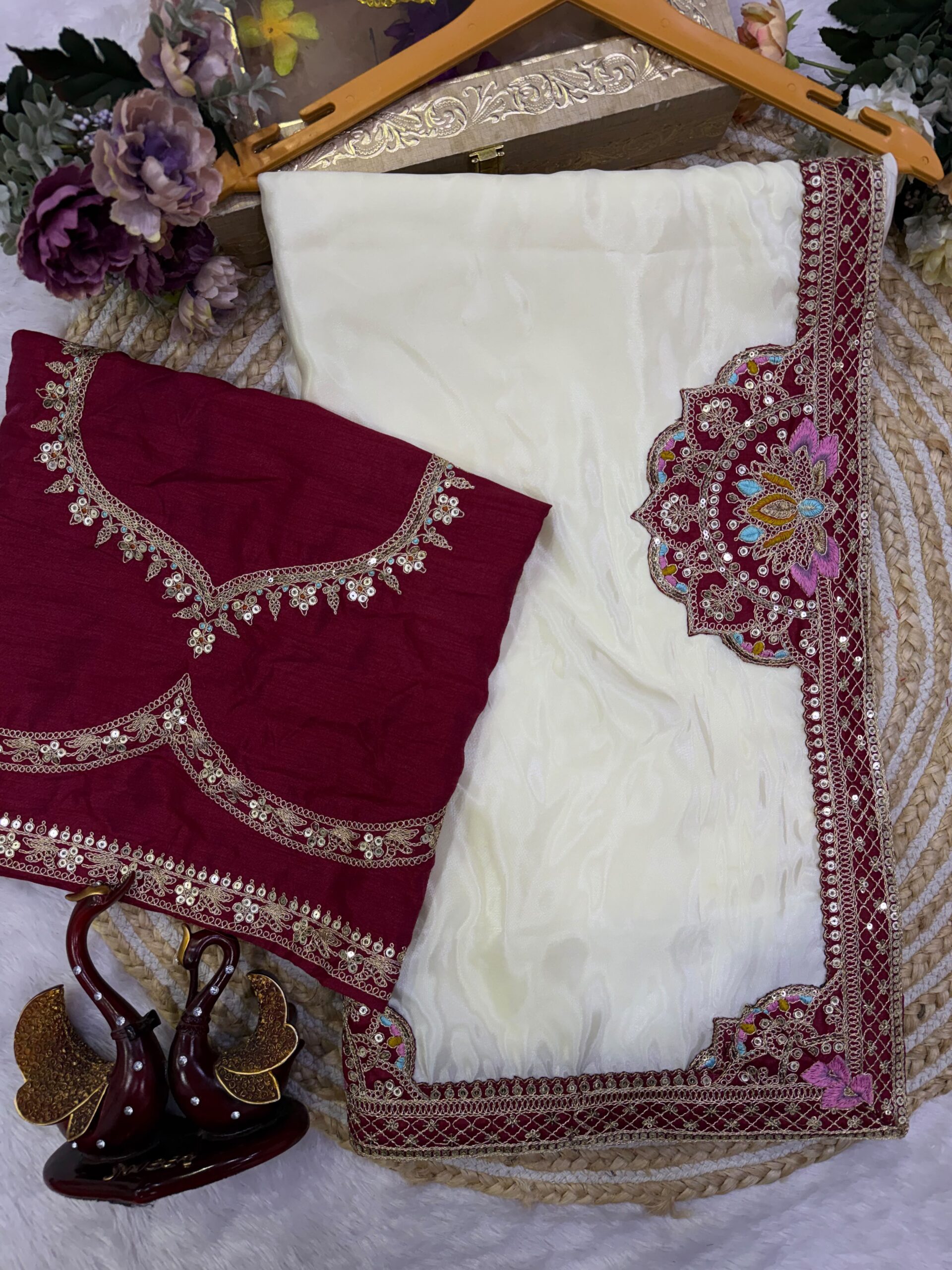 Dori Silk saree with Sequence Work - Image 2