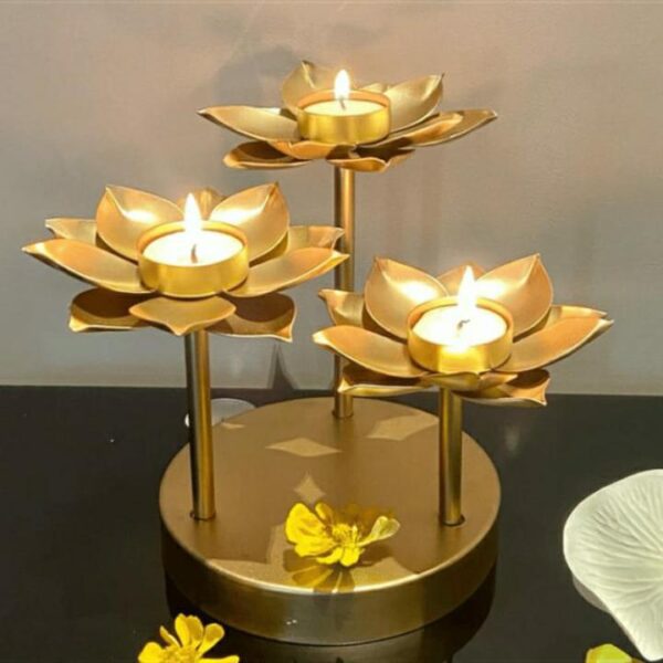 Flower tea light stand