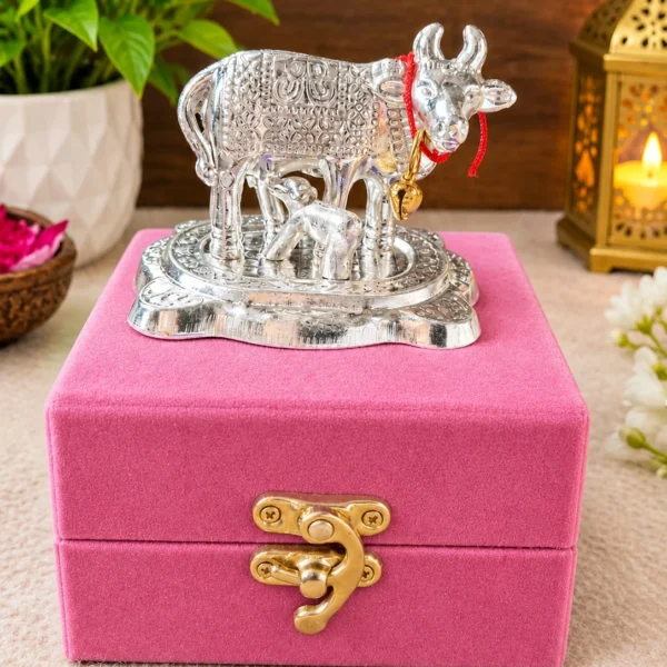 German Silver Cow and Calf Return Gift