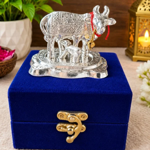 German Silver Cow and Calf Return Gift
