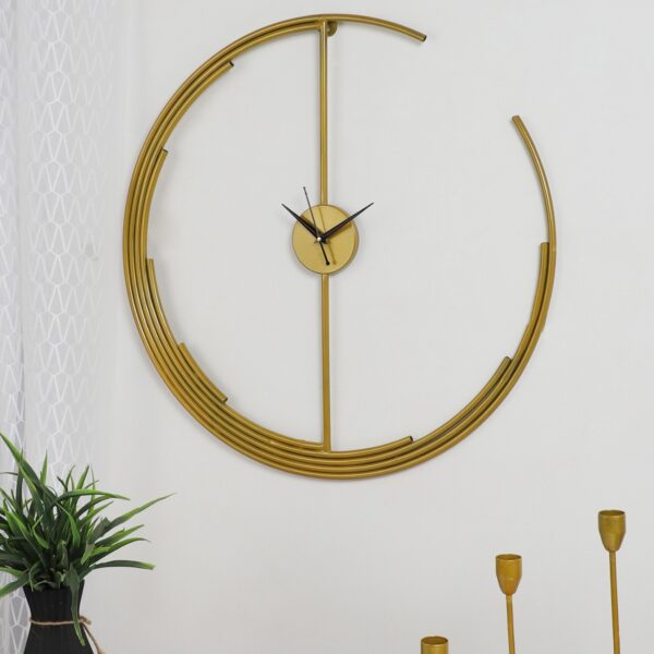 Size Semi Circled Metal Ring Wall Clock