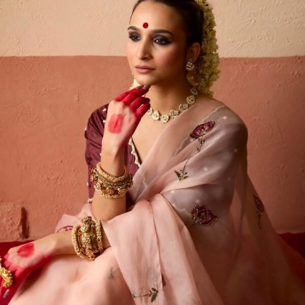 Soft tabi Saree with flower digital print