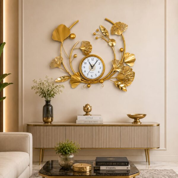 Leaf and Circled Designer wall Clock