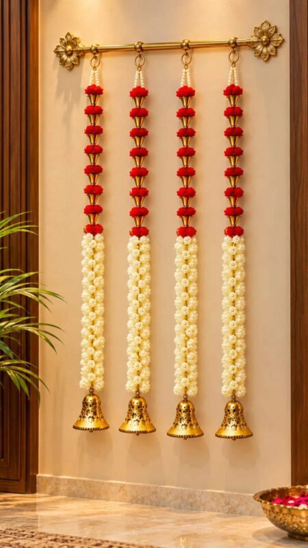 Mogra Flower Hangings With Bells