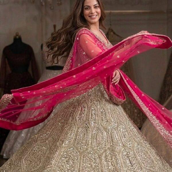 Heavy Faux Georgette Lehenga With Embroidery