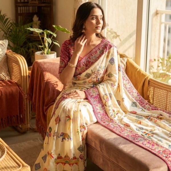 Soft Chinnon Silk with beautiful Print