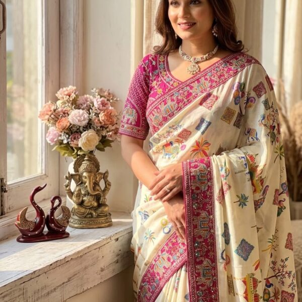 Soft Chinnon Silk with beautiful Print