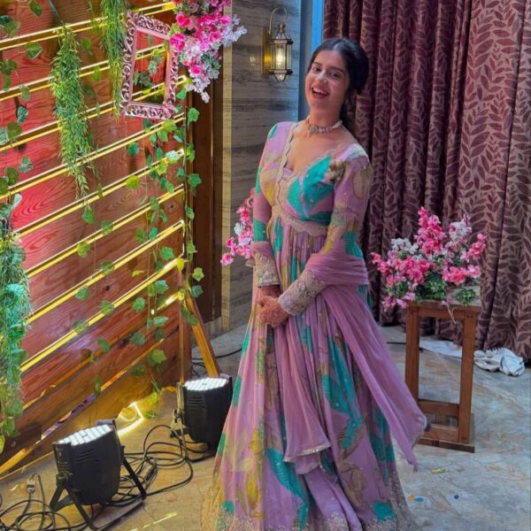Fox Georgette Sequence Work Based Gown