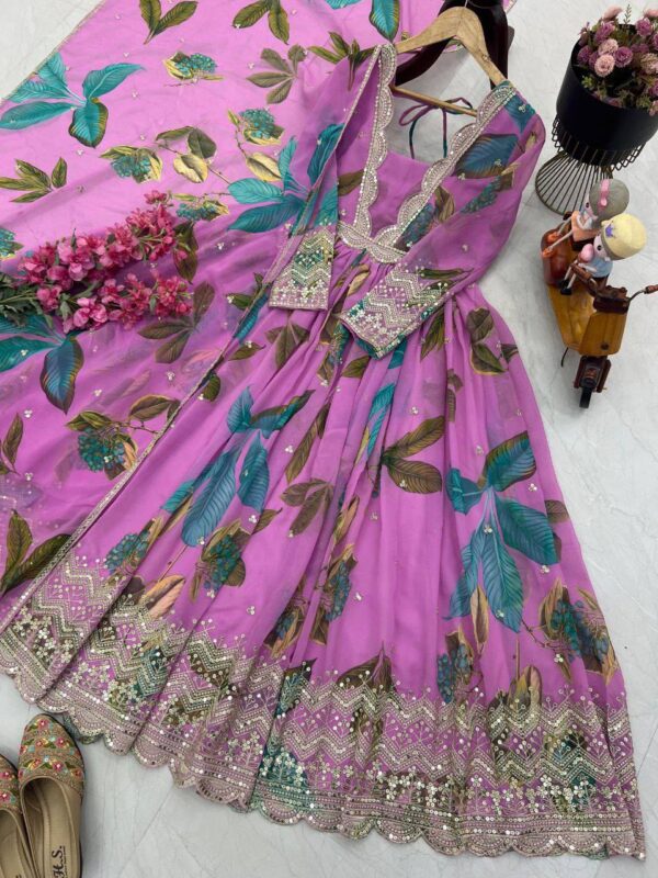 Fox Georgette Sequence Work Based Gown - Image 4